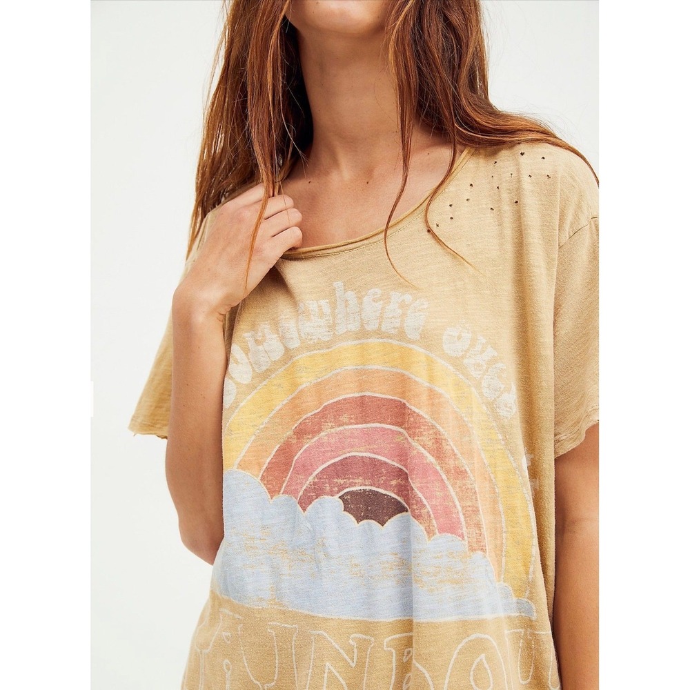 207-Magnolia Pearl Somewhere Over The Rainbow Tee, oversized 100% cotton